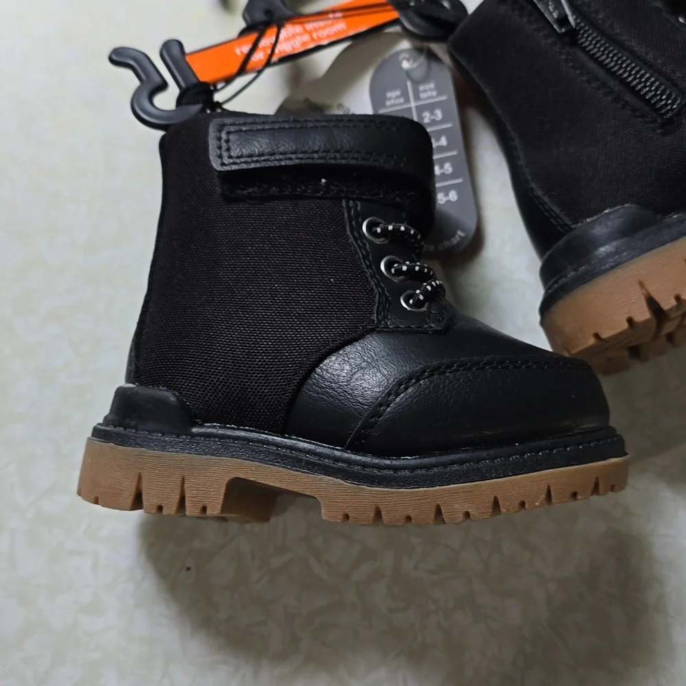 Combat Baby Boy‎ Boots shoes easy on/off Black Size 2